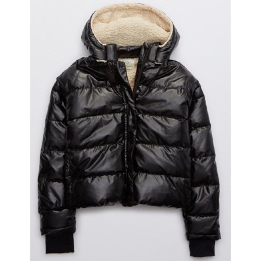 Offline Aerie Sherpa-Lined Puffer Hooded Jacket
